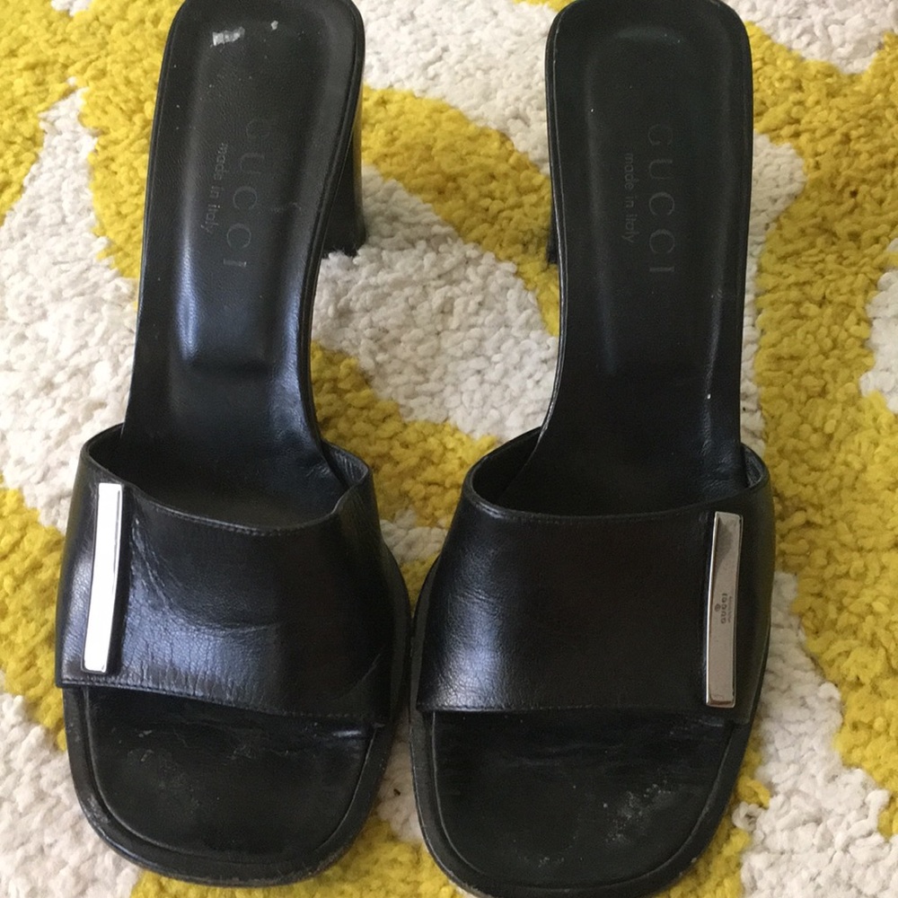 Black slip ons with heel